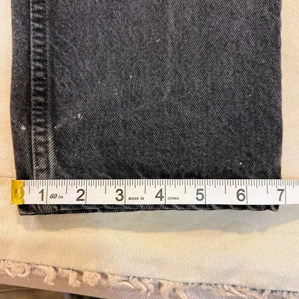 Levi's 550 Jeans Orange Tab 34x30 Black Relaxed Fit Tapered USA Paint Splatter